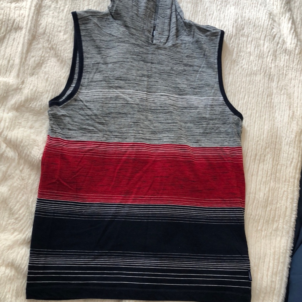 Boys tank top shirt with hood